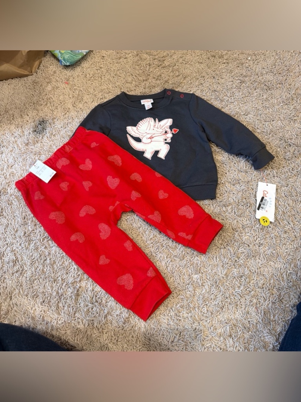 Cat & Jack Gray Baby Tee - Solid Crewneck